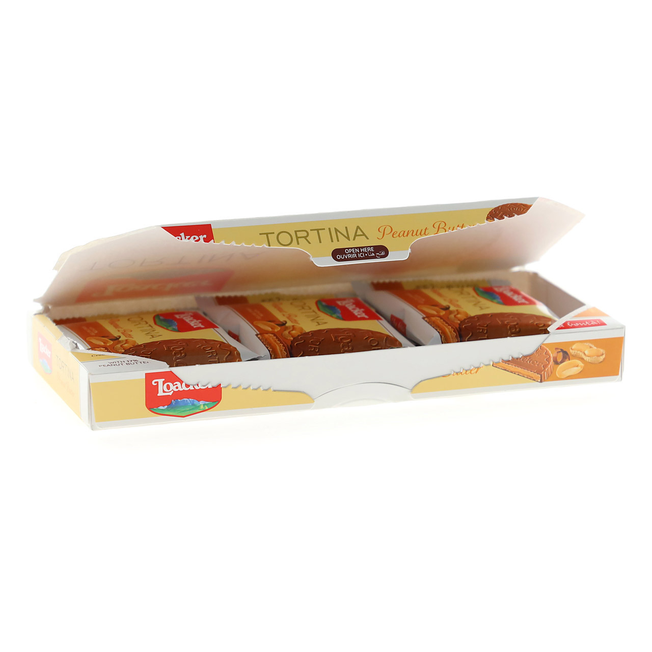 Creamy Peanut Butter Loacker Tortina 21gx6x24 - A Melt-In-The-Mouth Sensation - Perfect Blend Of Peanut Butter And Wafers