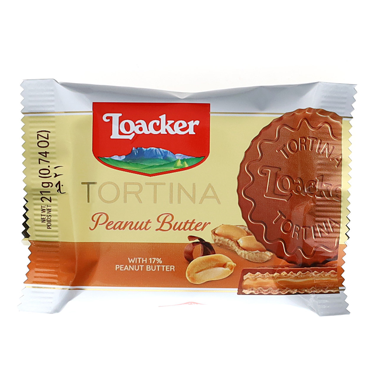 Creamy Peanut Butter Loacker Tortina 21gx6x24 - A Melt-In-The-Mouth Sensation - Perfect Blend Of Peanut Butter And Wafers