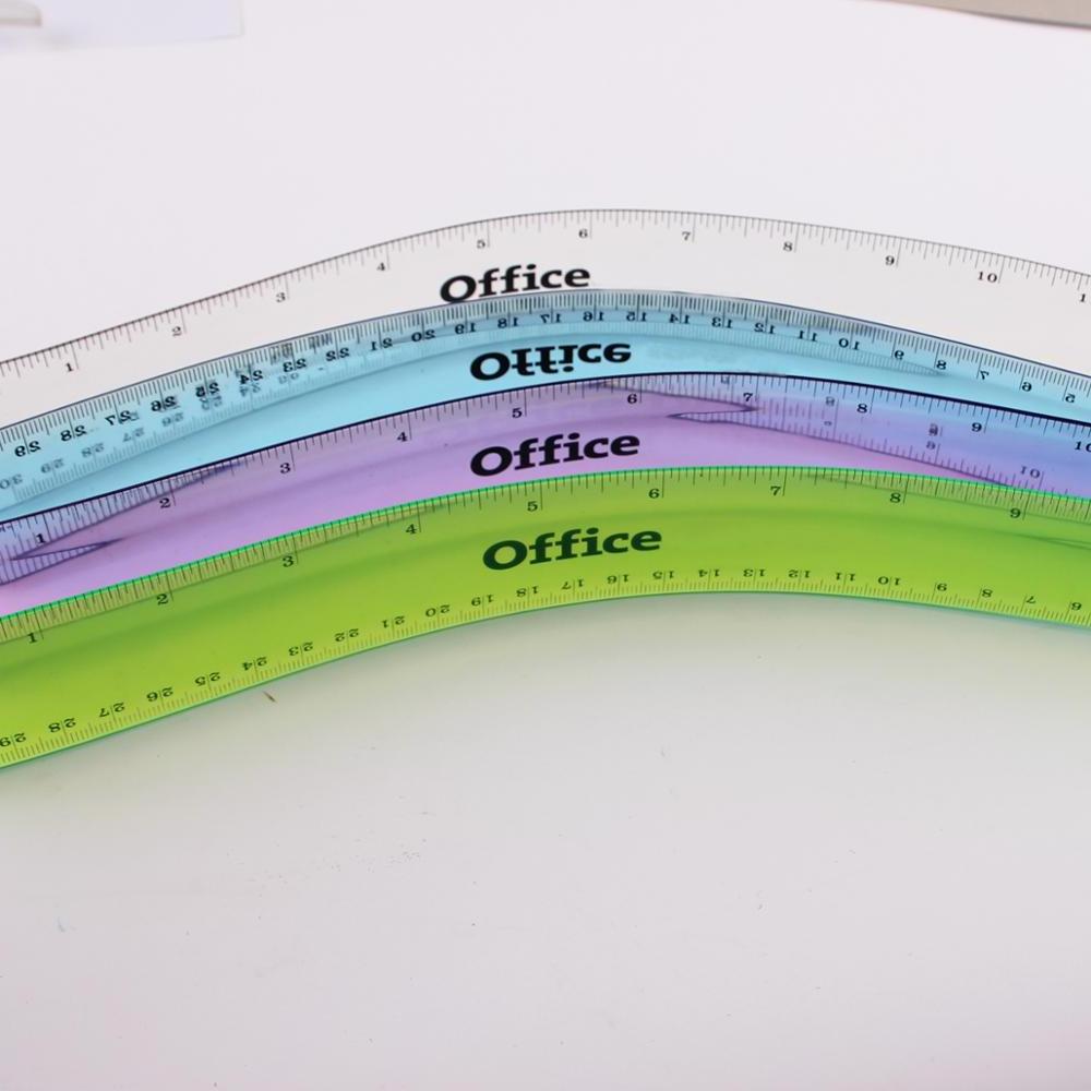 Soft customized logo plastic 30cm PVC transparent flexible ruler