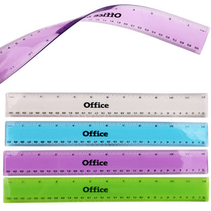 Soft customized logo plastic 30cm PVC transparent flexible ruler