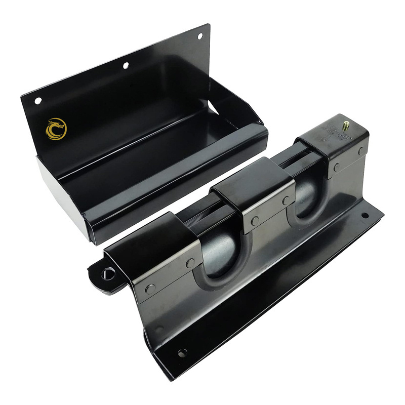 Black Powder Coating Double Holder for Cargo Bar Load Locks for Enclosed Trailer