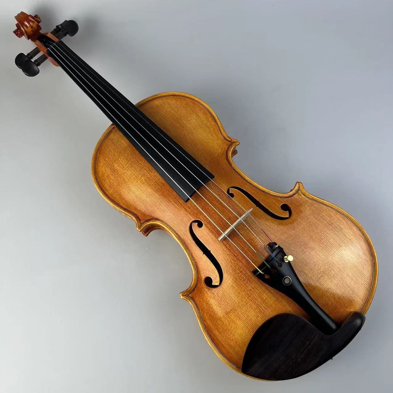 China Hot Sale Size 4/4 Natural Single Board Tiger Grain Solid Wood Violin