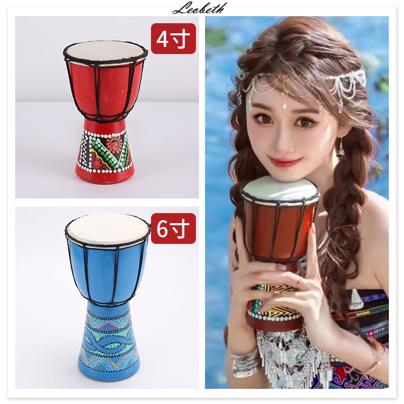 China Wholesale Traditional Handicraft Hand Percussion 6inch African Wooden Drum Djembe