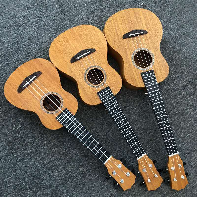 Natural 23inch Mahogany Rosewood Single Board acoustic bass Mini ukulele guitar kits for beginner family concert studying