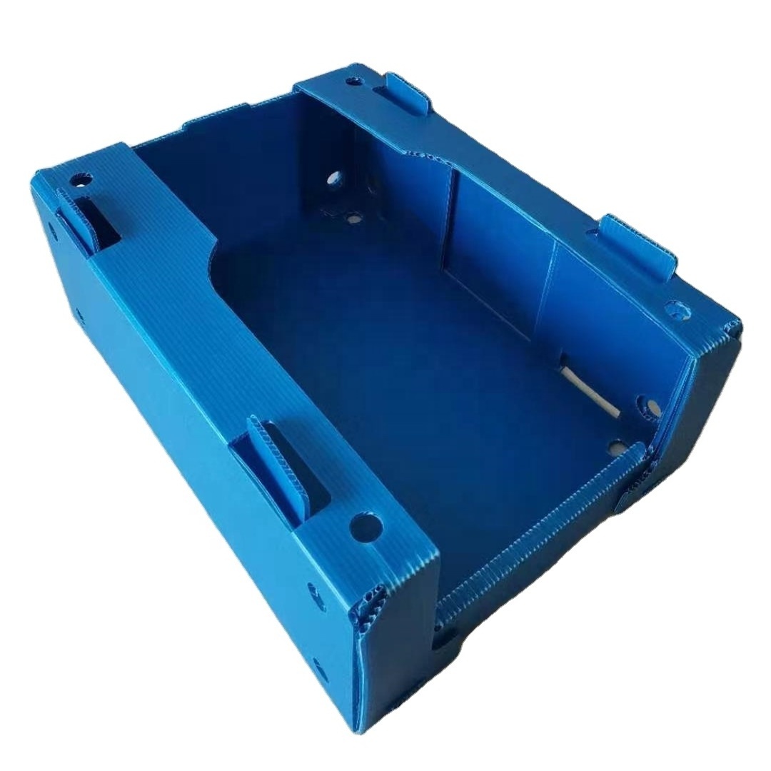 Factory customized light weight corflute stackable picking bins/PP hollow fluted box/corrugated plastic box