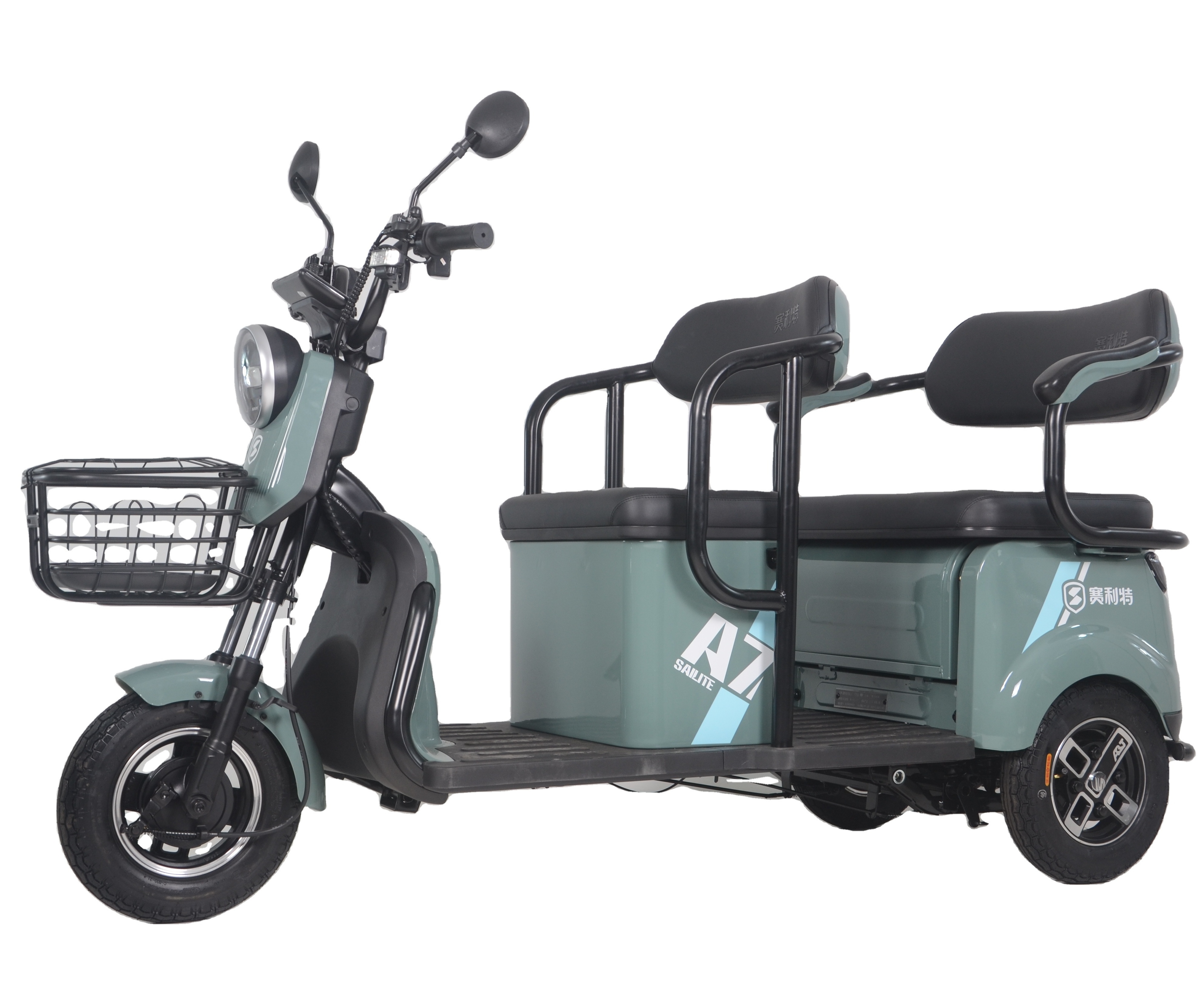 New Product Scooter Motor Car Adult Tricycle Electric Bike 3 Seater 3-Wheel Manual Motorized Tricycle