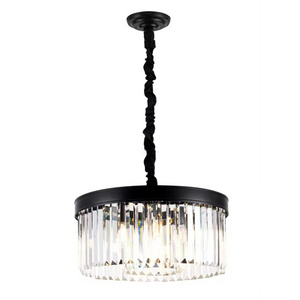 Modern Crystal Chandelier Lighting 2-Tier K9 Crystal Black Chandeliers Adjustable Chain Luxury Hanging Ceiling Light Fixture