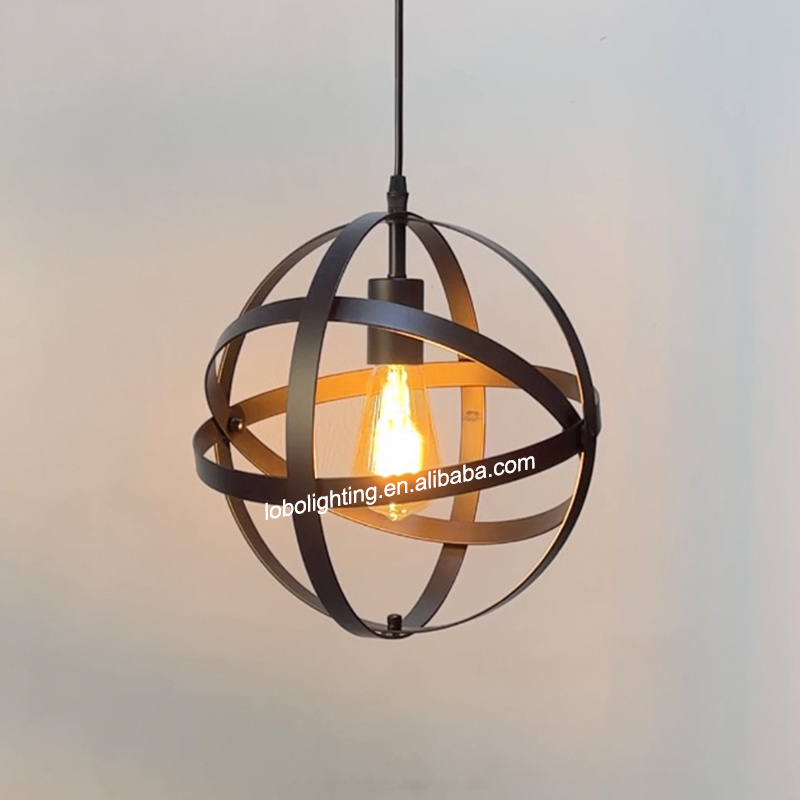 Iron Hanging Lighting Chandelier Industrial Vintage Metal Ceiling Pendant Light for Kitchen Island Bedroom Hallway