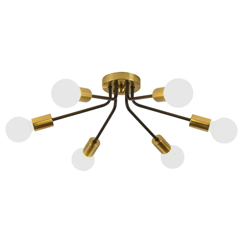 Wholesale Price 6-light Gold Indoor Simple Flush Mount Led Ceiling Light Sputnik Chandelier With E26 Base