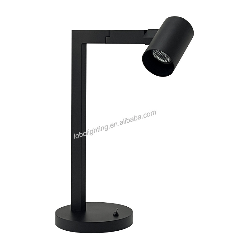 European Nordic Design Indoor Hotel Matt Black Side Table Lamps For Bedrooms