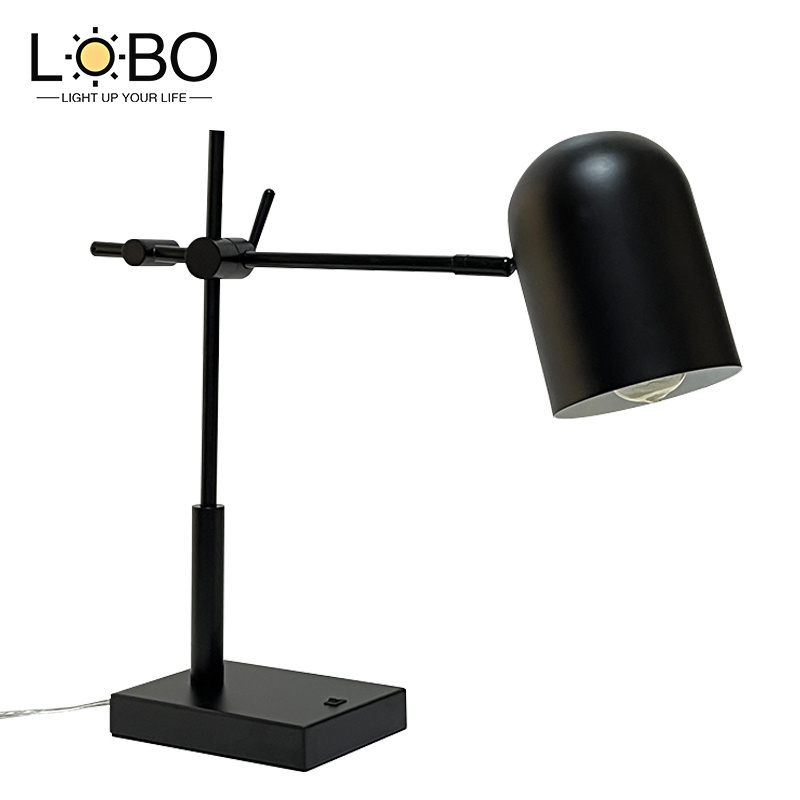 Industrial Vintage Black Desk Lamp With Switch