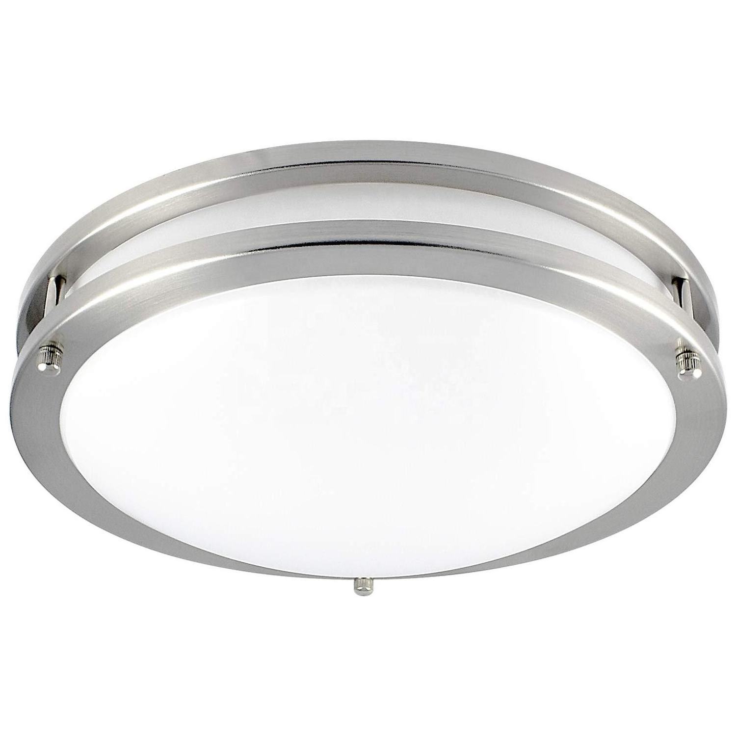 Brushed Nickel 10 12 14 16 Inch Led Flush Mount Light Ceiling For Hallway Bathroom