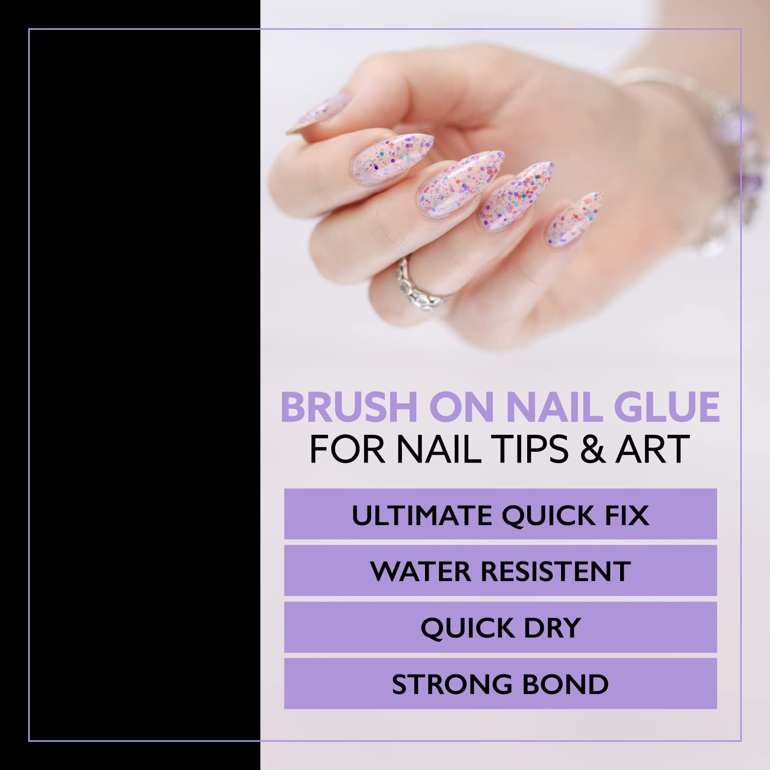 Brush On Nail Glue for Press On Nails, Extra Strong Nail Glue for Acrylic Nails, Waterproof Nail Glue