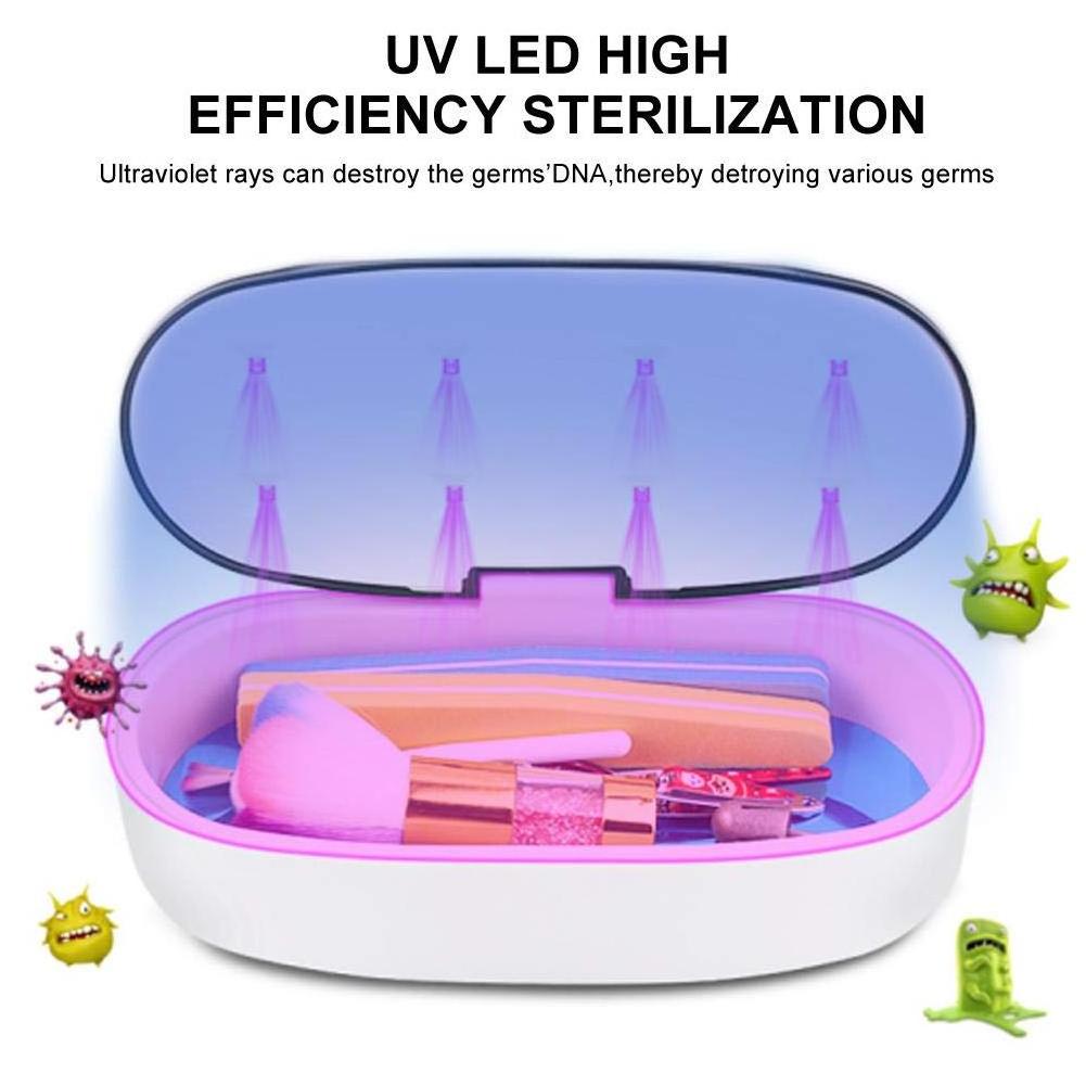 UV LED Light Lamp Cleaning Box, USB Purple LED Light Rapid Cleaning Sterilizer Box