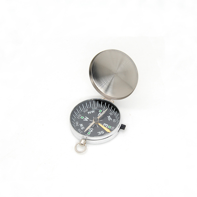 Mini Metal Flip-Open Pocket Watch Compass Needle Lock metal Case Pointer Dial Navigation Handheld Hiking Survival Emergency