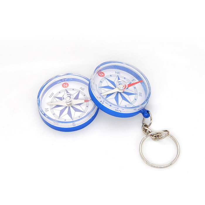 Portable Plastic Mini Magnetic Compass Hiking Camping Custom-Size Keychain Guide Pointer Perfect Survival Tool Promotion Gift