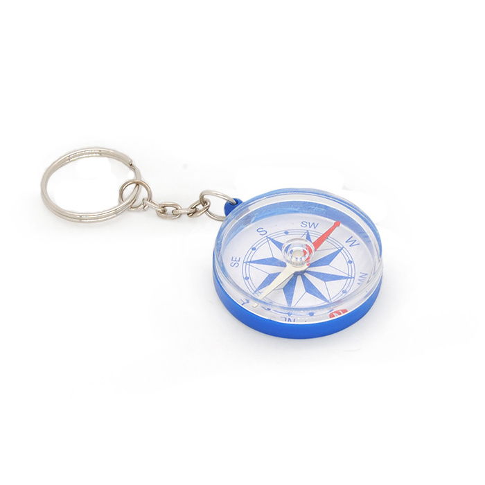 Portable Plastic Mini Magnetic Compass Hiking Camping Custom-Size Keychain Guide Pointer Perfect Survival Tool Promotion Gift