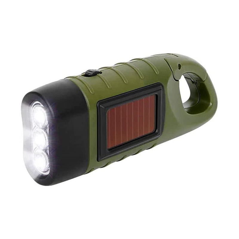 Hot sell rechargeable mini solar hand crank led flashlight cranking torch for outdoors and mountaineering