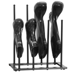 Customize 4 Pairs Tall Boot Storage Organizer Detachable Freestanding Metal Black Boot Stand