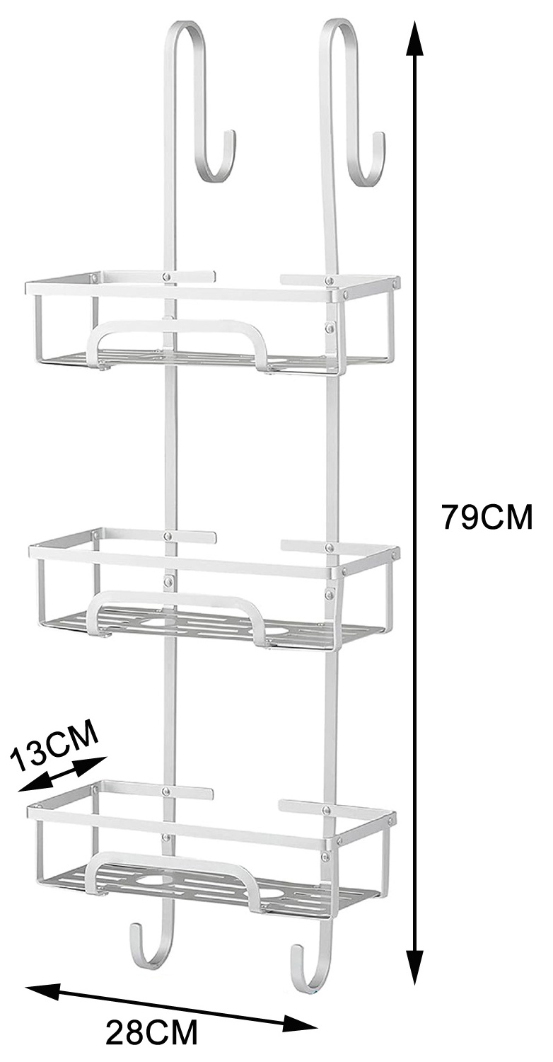 Wholesale Products Bathroom Shampoo Metal Wire Basket Shelf 3 Tier Hanging Shower Caddy