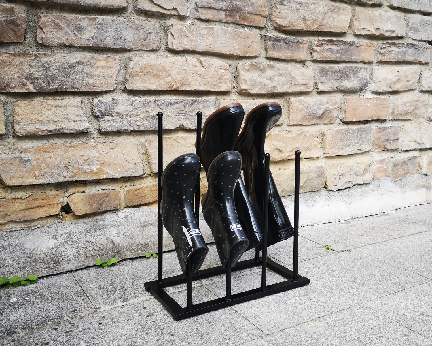 Freestanding Shoe Rack For Tall Boots Wrought Iron Knee-high Boot Storage Rack Duty 4 Pair Boot Rack