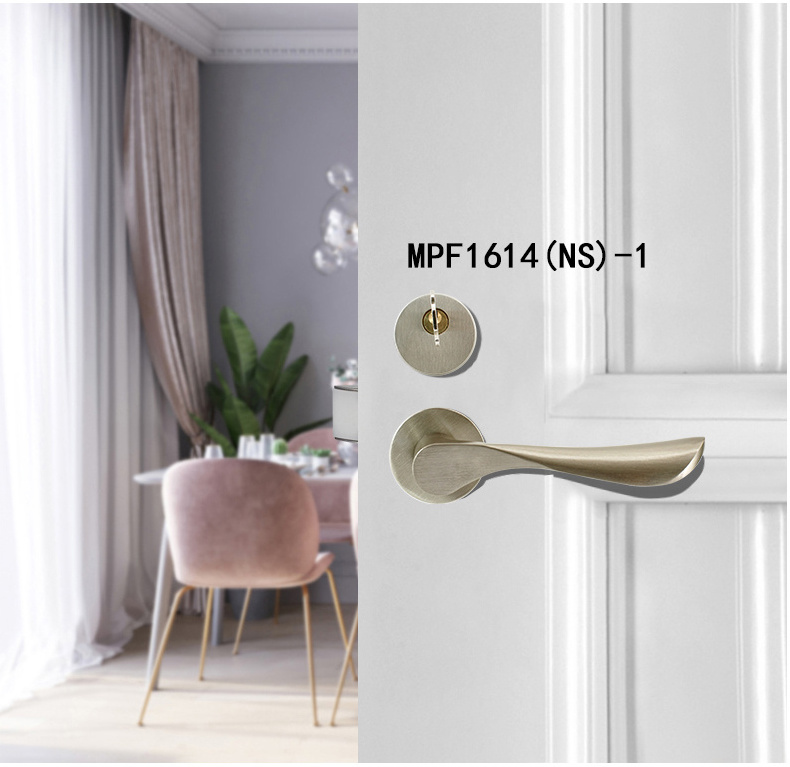 High reputation  interior wooden door lever lock mute mortise bathroom door locks handle with cylinder