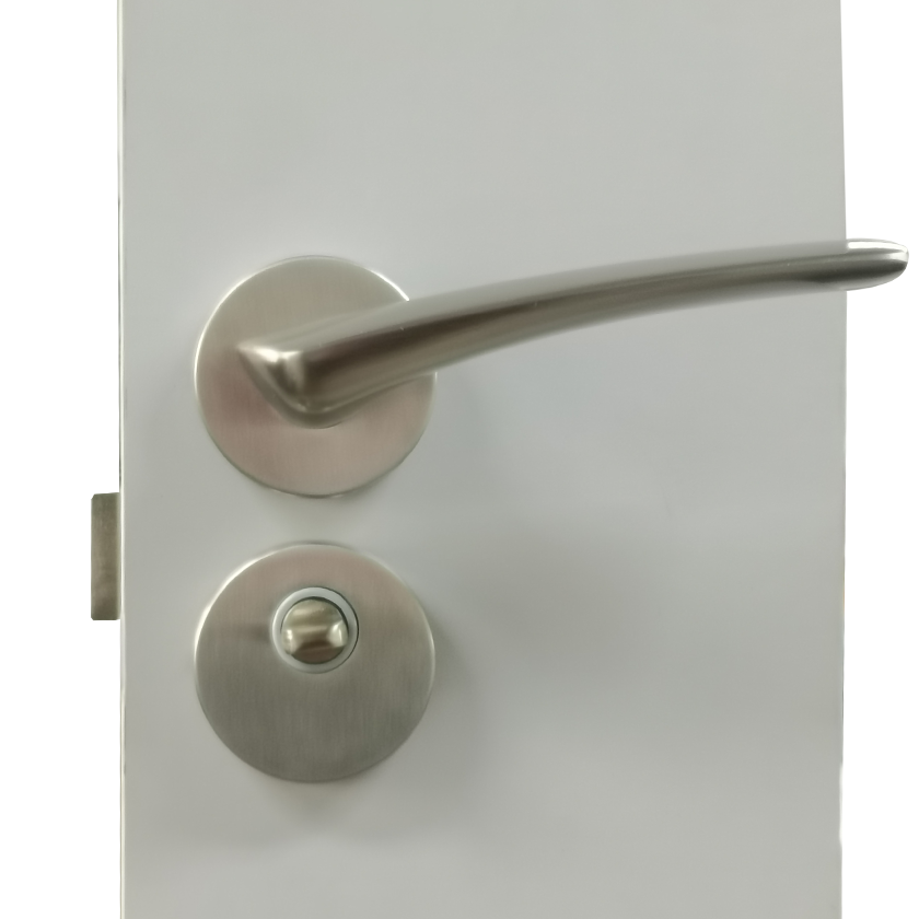 New Arrival Satin Nickel Finish Household  Privacy Interior Bedroom Lever Handle Door Lock for Wood Doors