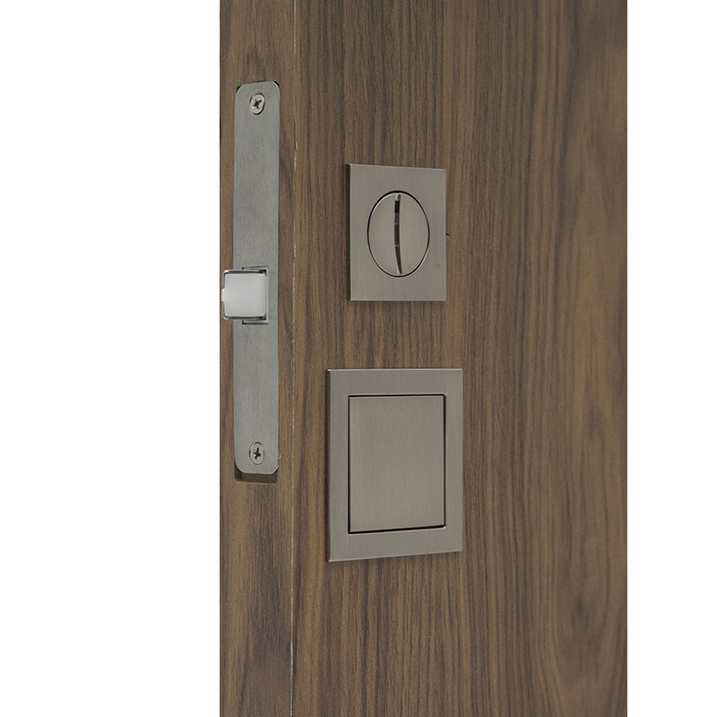 Matte black finish flush pull mortise lock handle silent wooden door lock for residential interior bedroom bathroom