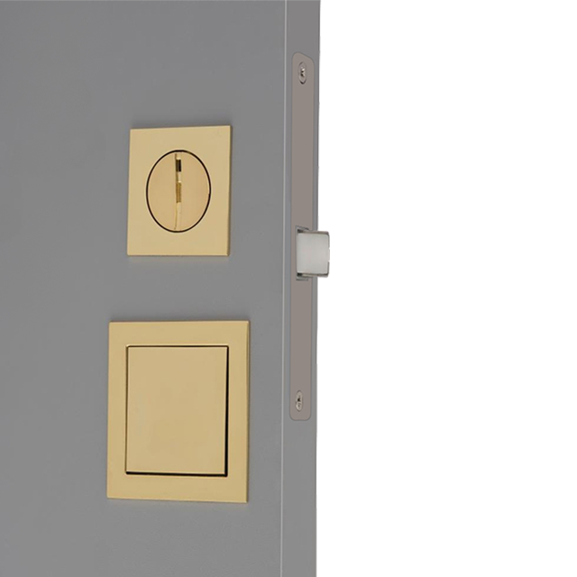 Matte black finish flush pull mortise lock handle silent wooden door lock for residential interior bedroom bathroom