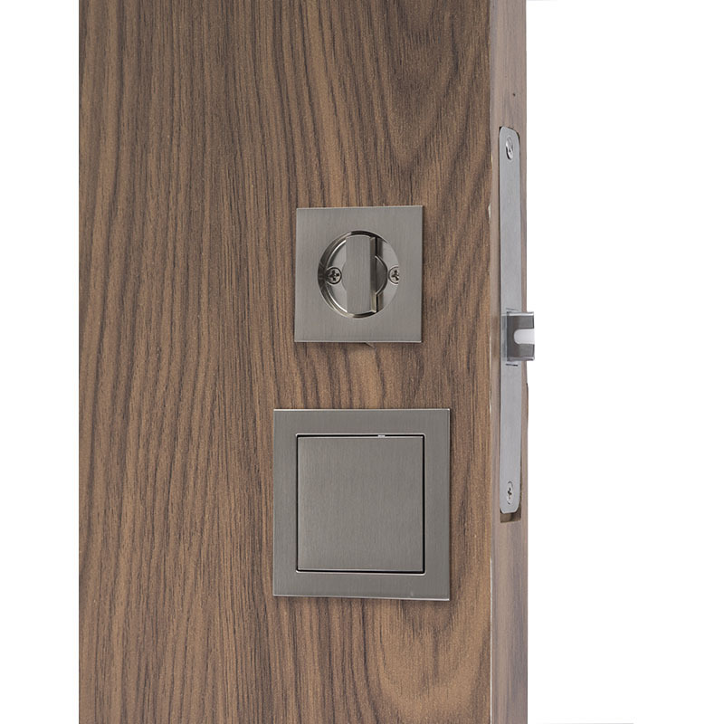 Factory Sliding Hidden Concealed Recessed Flush Invisible Square Satin Nickel Privacy Door Handle Lock