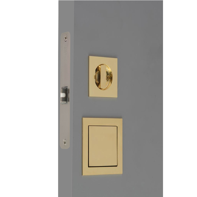 Personalized hidden concealed recessed flush square round satin nickel single latch internal wood door handle lock