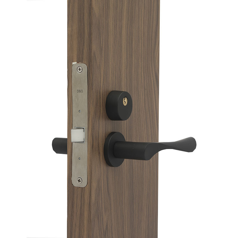 China wholesale solid brass cylinder wooden door handle lock with mechanical key