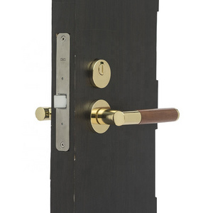 Custom cylinder latch and deadbolt mortise door lock with aluminum matte black