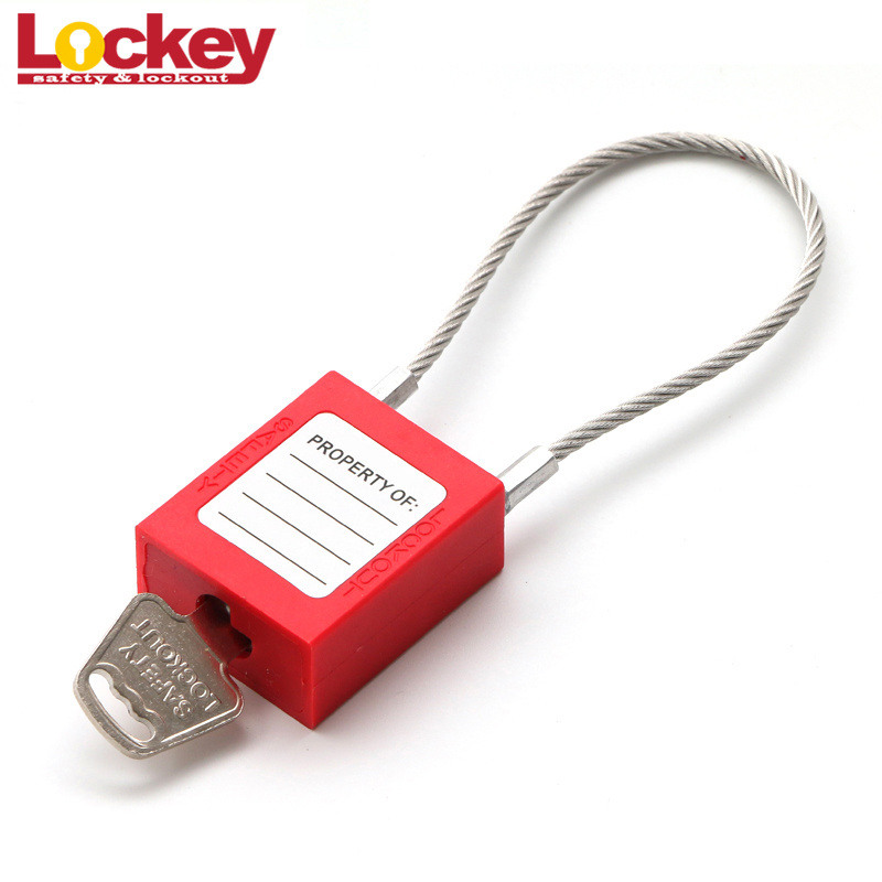 Custom Cable Shackle Safety Padlock,Wire Padlock Stainless Steel,Wire Lock Padlock with Cable