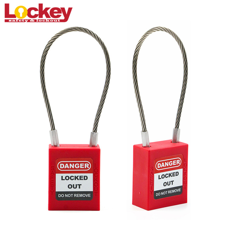 Custom Cable Shackle Safety Padlock,Wire Padlock Stainless Steel,Wire Lock Padlock with Cable