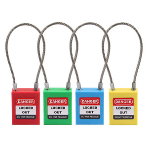 Custom Cable Shackle Safety Padlock,Wire Padlock Stainless Steel,Wire Lock Padlock with Cable