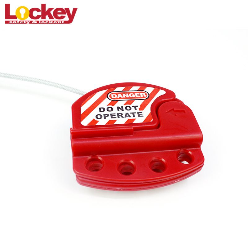 High Quality safety Custom Long Cable Lockout,Red Adjustable Steel Cable Lockout