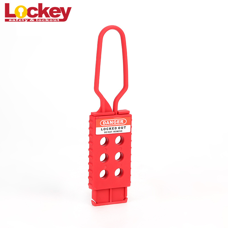 High Quality Red Non-Conductiv Insulated Long Shackle Nylon Lockout Tagout Hasp Lock