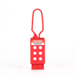 High Quality Red Non-Conductiv Insulated Long Shackle Nylon Lockout Tagout Hasp Lock