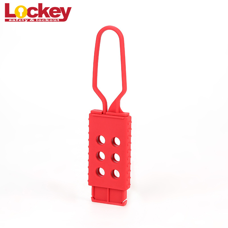 High Quality Red Non-Conductiv Insulated Long Shackle Nylon Lockout Tagout Hasp Lock