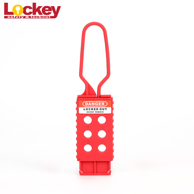 High Quality Red Non-Conductiv Insulated Long Shackle Nylon Lockout Tagout Hasp Lock