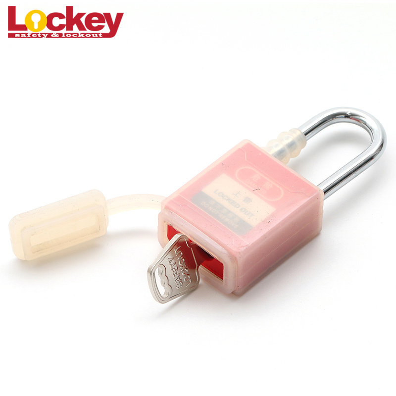 Factory Industrial 38mm Steel Shackle Transparent Dustproof Rubber Cover Safety Padlock