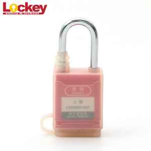 Factory Industrial 38mm Steel Shackle Transparent Dustproof Rubber Cover Safety Padlock