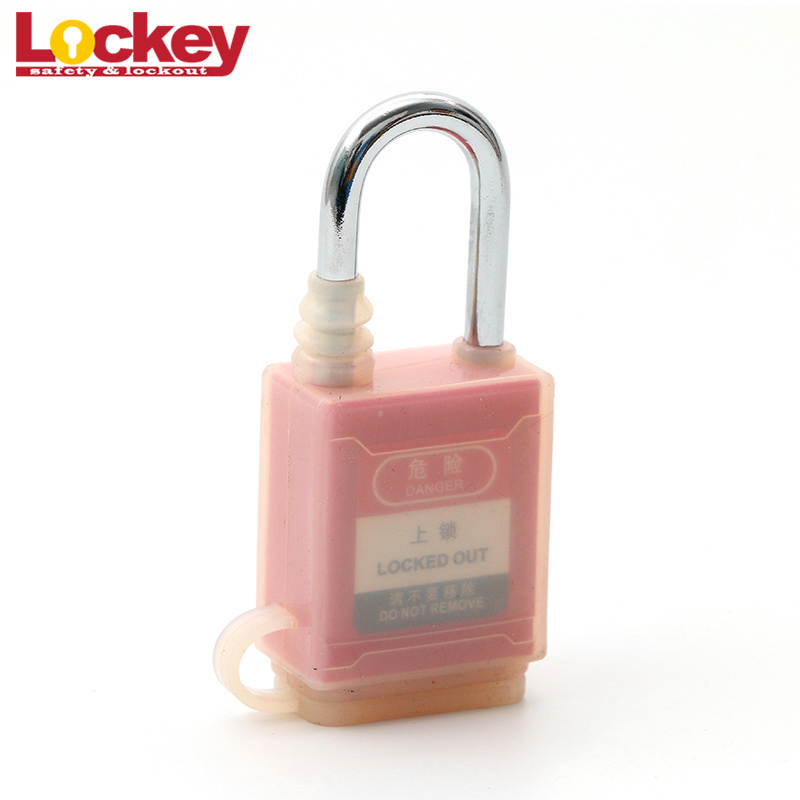 Factory Industrial 38mm Steel Shackle Transparent Dustproof Rubber Cover Safety Padlock