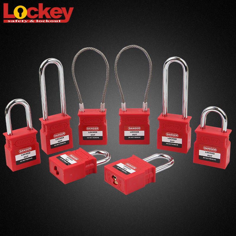 Custom Made Safety Padlock with Keys,38mm Nylon Shackle Safety Padlock Lockout