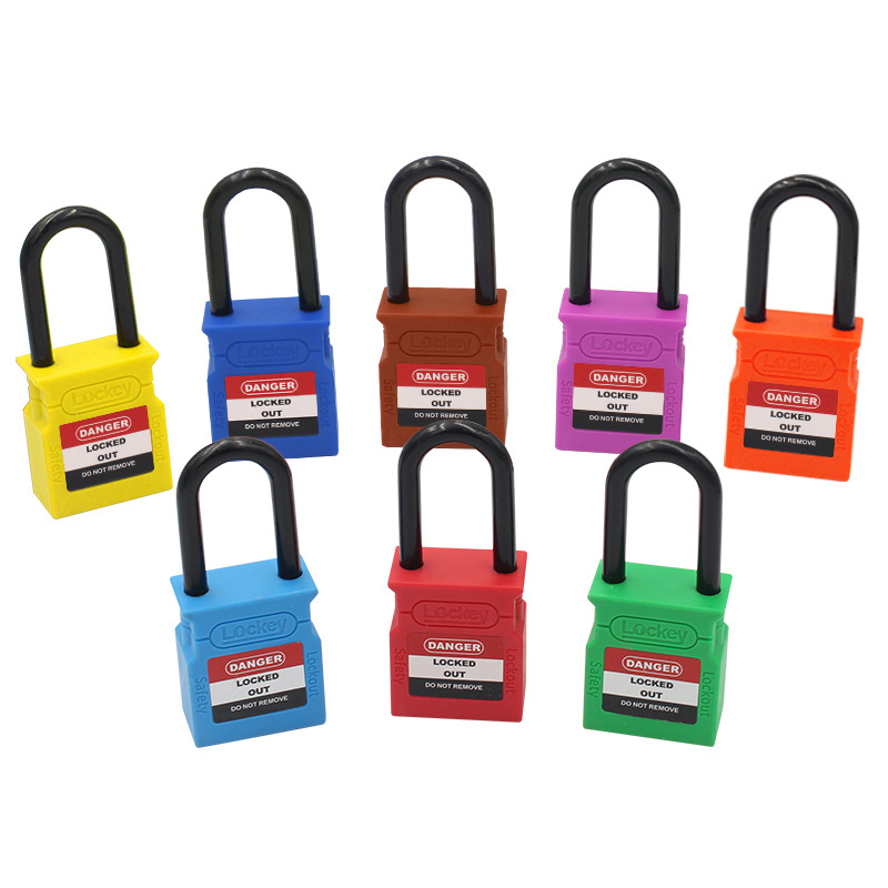 Custom Made Safety Padlock with Keys,38mm Nylon Shackle Safety Padlock Lockout