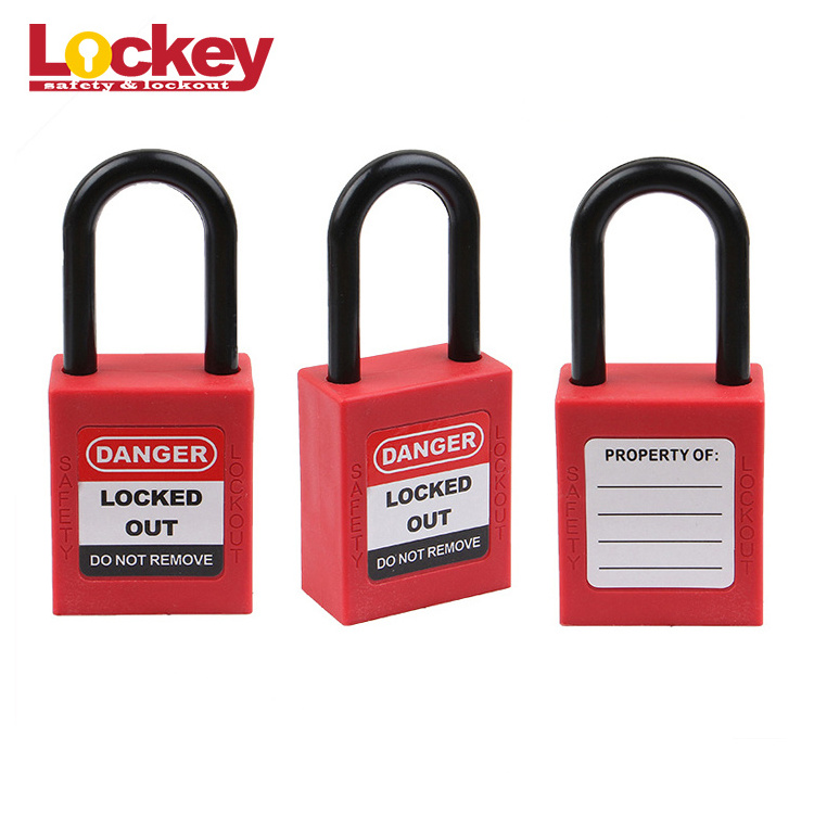 Lockey 38mm Insulation Locks Lockout Plastic Body Nylon Shackle Safety Padlock Pad Lock