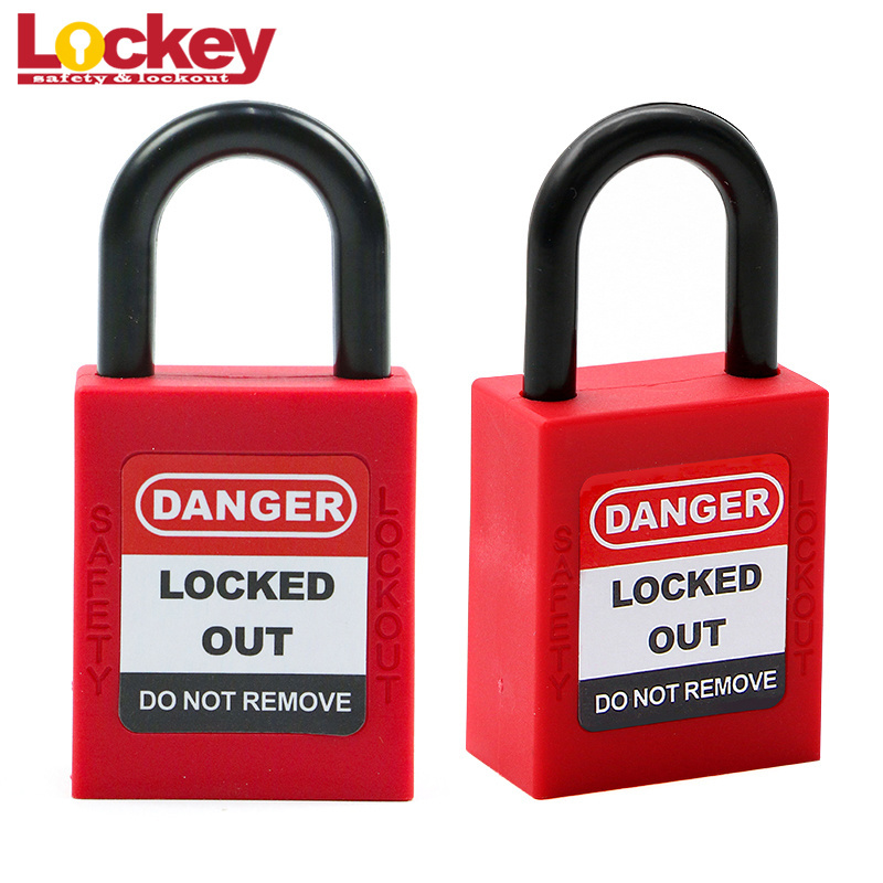 Short Mini Steel Shackle Thermoplastic Safety Padlock