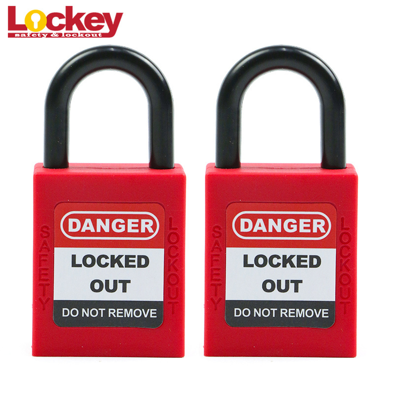 Short Mini Steel Shackle Thermoplastic Safety Padlock