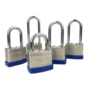 Laminated Padlock Long Shackle Keyed alike 63mm Hardened Chrome-plated Steel Shackle